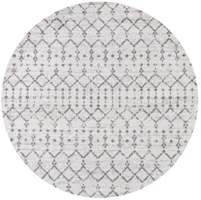 Moroccan HYPE Boho Vintage Diamond Black/Ivory 3' Round Area Rug