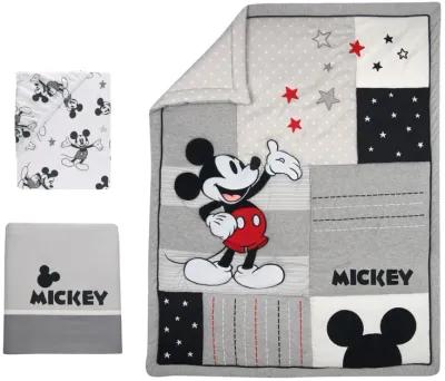 Lambs & Ivy Disney Baby Magical Mickey Mouse 3-Piece Crib Bedding Set - Gray