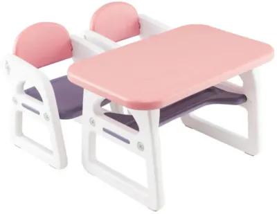 Hivvago Kids Table and Chair Set with Building Blocks