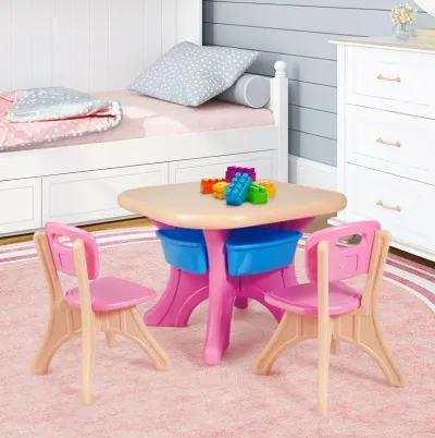 Children Kids Activity Table & Chair Set Play Furniture with Storage