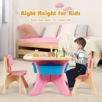 Children Kids Activity Table & Chair Set Play Furniture with Storage