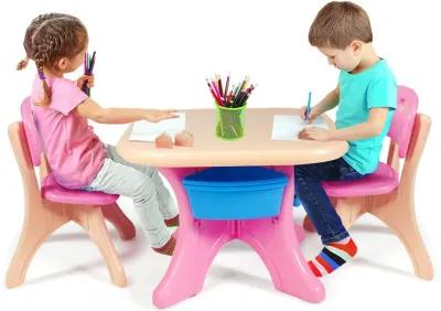 Children Kids Activity Table & Chair Set Play Furniture with Storage