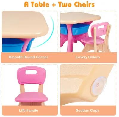 Children Kids Activity Table & Chair Set Play Furniture with Storage