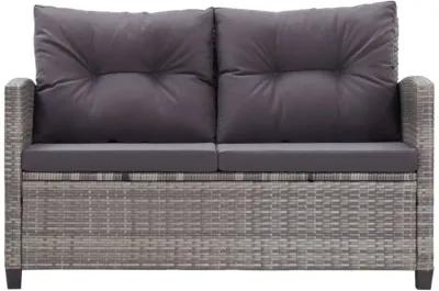 vidaXL 6 Piece Garden Sofa Set with Cushions Poly Rattan Dark Gray