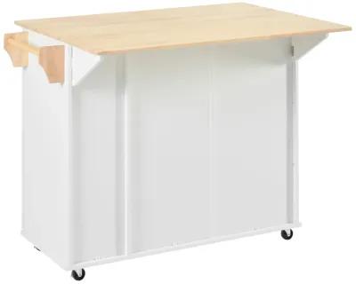 Merax Kitchen Storage Island Cart on Wheels