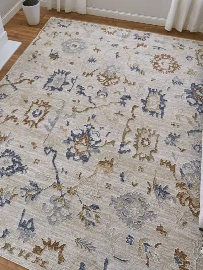 Pasha 39M8F 6'7" x 9'6" Ivory/Blue/Gold Rug