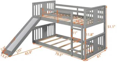 Merax Twin Over Twin Bunk Bed with Slide and Ladder