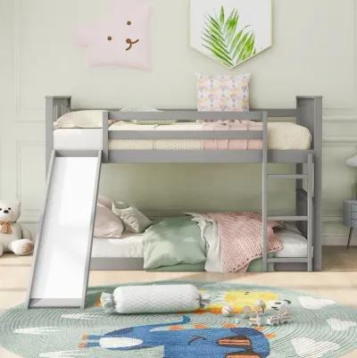 Merax Twin Over Twin Bunk Bed with Slide and Ladder