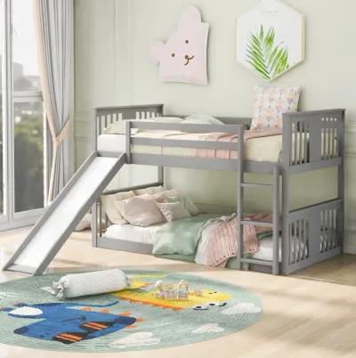 Merax Twin Over Twin Bunk Bed with Slide and Ladder