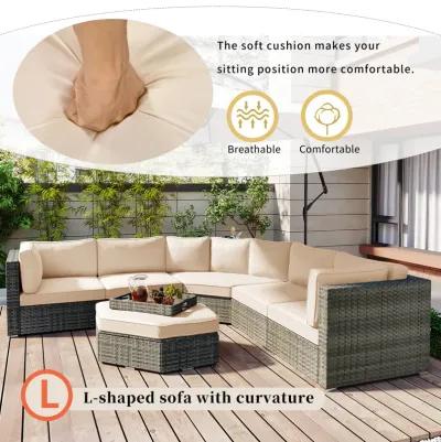 Merax 6 Piece Outdoor Conversation Sofa Set