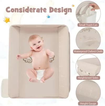 Portable Baby Changing Table with 3-Level Adjustable Height