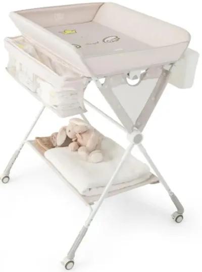 Portable Baby Changing Table with 3-Level Adjustable Height