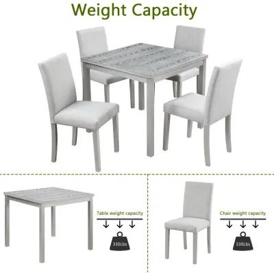 Merax 5 Pieces Wooden Dining Table Set