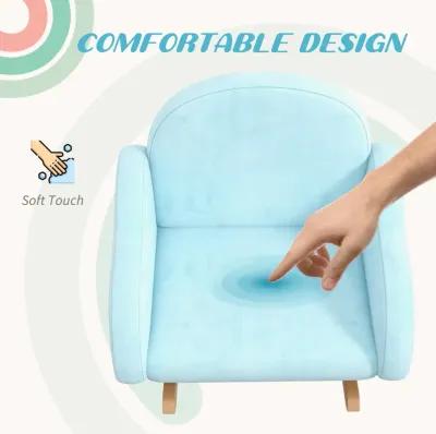 Blue Kids' Seat: Toddler Rocking Chair Sofa for Ages 1.5-5