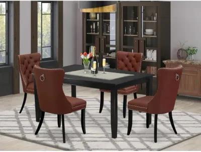 5 Piece Kitchen Table Set Contains a Rectangle Dining Table