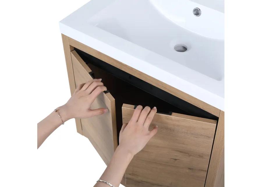 24 Inch Bathroom Cabinet with Sink, Soft Close Doors