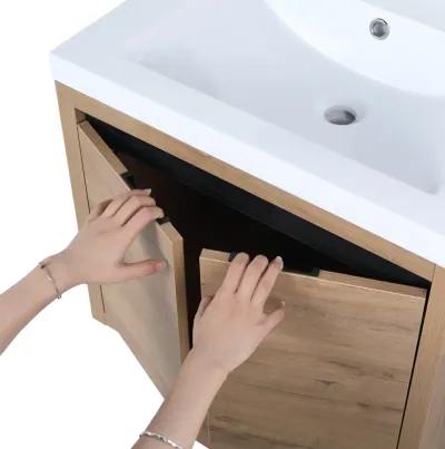 24 Inch Bathroom Cabinet with Sink, Soft Close Doors