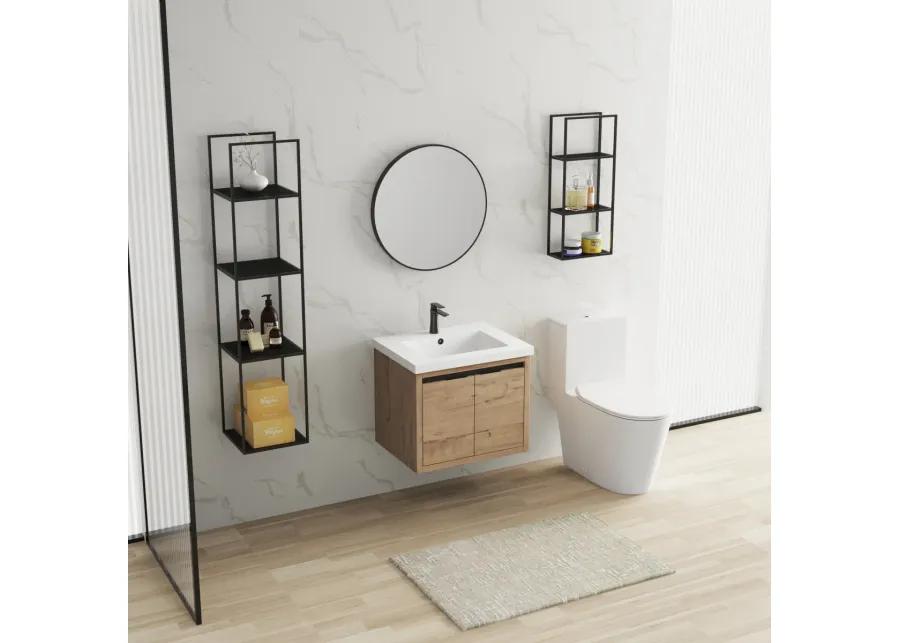 24 Inch Bathroom Cabinet with Sink, Soft Close Doors