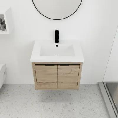 24 Inch Bathroom Cabinet with Sink, Soft Close Doors