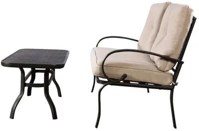 2 Pieces Patio Outdoor Cushioned Coffee Table Seat