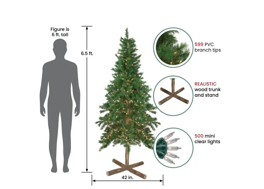 6.5' Pre-Lit Slim Royal Alpine Artificial Christmas Tree - Clear Lights