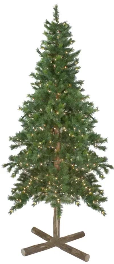 6.5' Pre-Lit Slim Royal Alpine Artificial Christmas Tree - Clear Lights