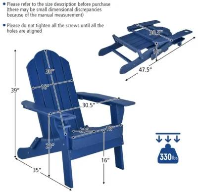 Hivvago Foldable Weather Resistant Patio Chair with Built-in Cup Holder