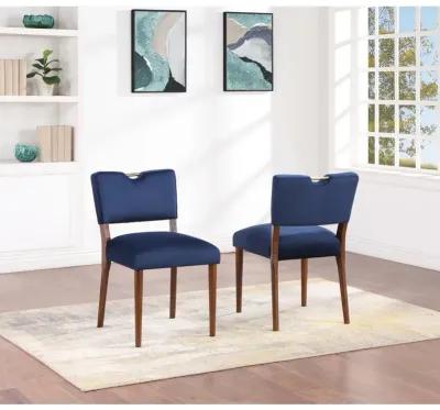 Comfort Pointe Bonito Navy Blue Velvet Dining Chair - Set of 2