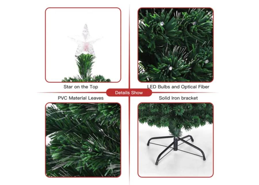 Multi color LED Fiber Optic Artificial Christmas Tree