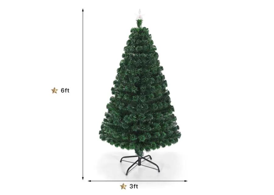 Multi color LED Fiber Optic Artificial Christmas Tree