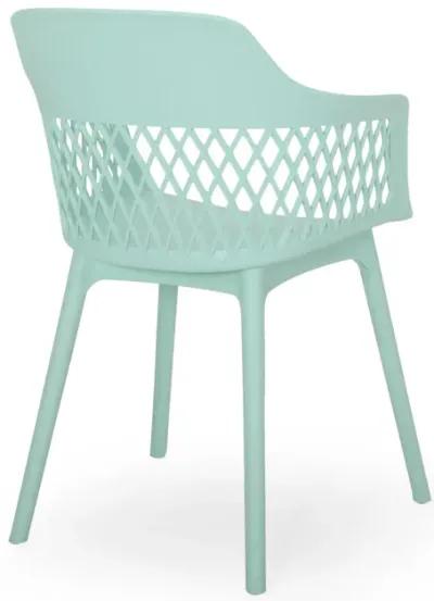 Outdoor Patio Chair, Curved Arms, Weather Resistant Modern Mint Green