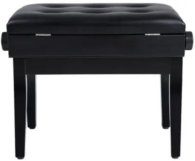 Adjustable Wooden Piano Bench Stool with Sheet Music Storage- Black