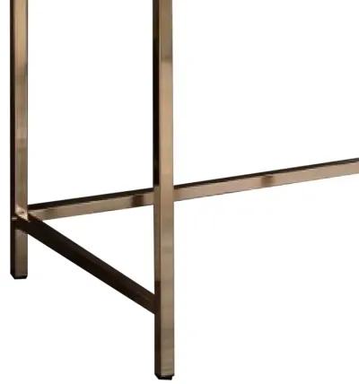 47 Inch Desk Console Table, 2 Drawers, Metal Frame, White, Gold-Benzara