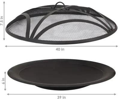 Sunnydaze Classic Elegance Replacement Fire Pit Bowl and Spark Screen