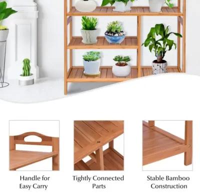 Hivvago 4 Tiers Multifunction Bamboo Storage Shoe Rack for Entryway Hallway