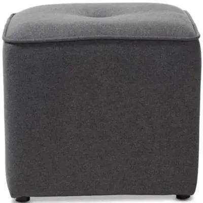 Corinne Modern and Contemporary Dark Grey Fabric Upholstered Ottoman