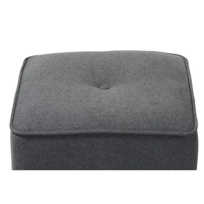 Corinne Modern and Contemporary Dark Grey Fabric Upholstered Ottoman