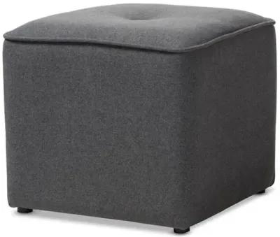 Corinne Modern and Contemporary Dark Grey Fabric Upholstered Ottoman