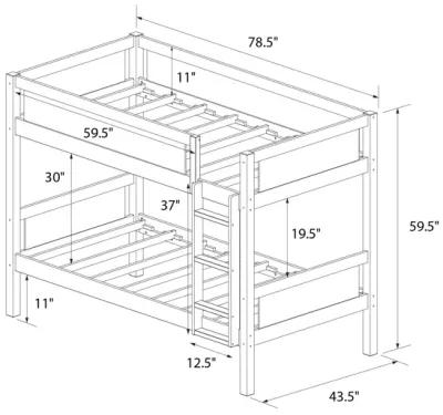 DHP Adrian Kids' Wood Twin over Twin Bunk Bed