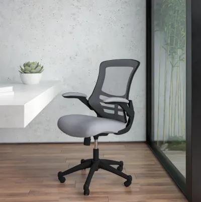 Kelista Mid-Back Green Mesh Swivel Ergonomic Task Office Chair with Flip-Up Arms