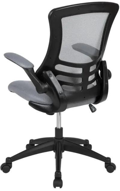 Kelista Mid-Back Green Mesh Swivel Ergonomic Task Office Chair with Flip-Up Arms