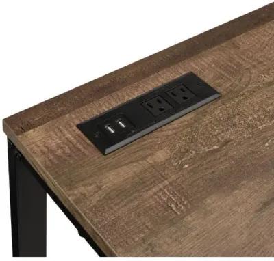 Tyrese Built-In USB Port Writing Desk, Walnut