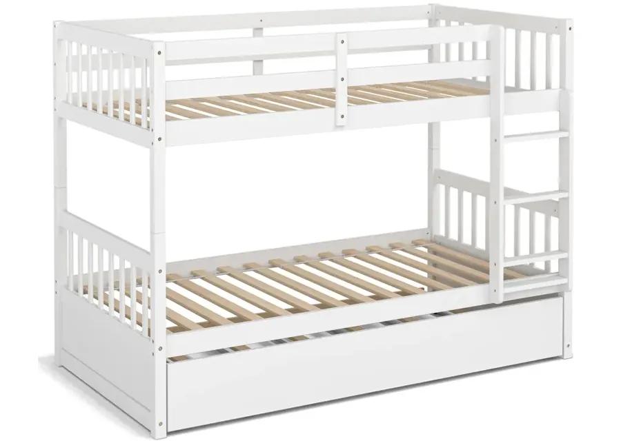 Twin Over Twin Bunk Bed with Pull-out Trundle and Ladder