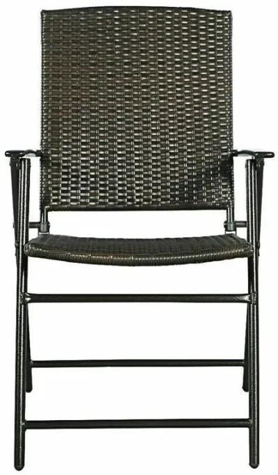 Set of 4 Rattan Folding Chairs