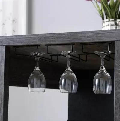 Bar Table Distressed Grey Black