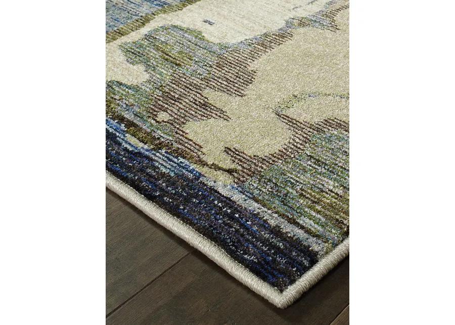 Evolution 2'3" x 8' Blue Rug