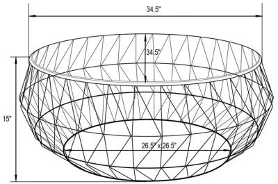 LeisureMod Malibu Modern Round Glass Top Coffee Table With Metal Base