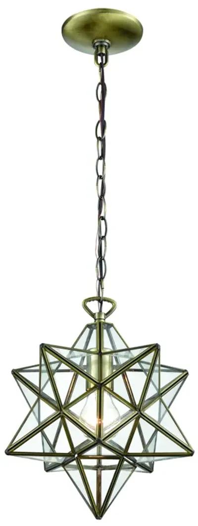 Moravian Star Gold 12'' Wide 1-Light Mini Pendant