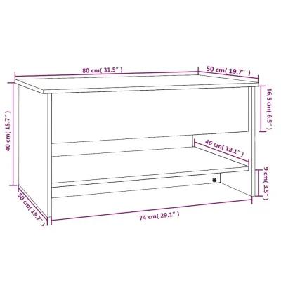 Coffee Table Brown Oak 31.5"x19.7"x15.7" Engineered Wood