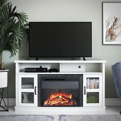 Barrow Creek Fireplace Space Heater Console with Glass Doors for TVs up to 60"